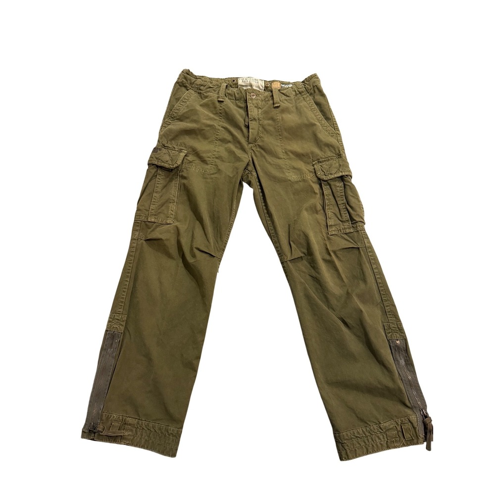 Abercrombie & Fitch XL Cargo Pants Mens‎ Green Paratrooper Work Wear Military